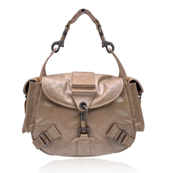 Christian Dior Beige Leather Rebelle Shoulder Bag Handbag on Sale