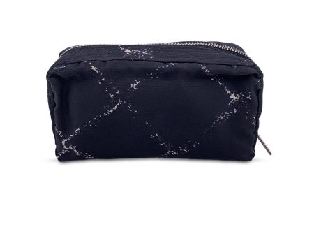 Chanel Vintage Black Canvas Old Travel Line Mini Zip Pouch For Cheap