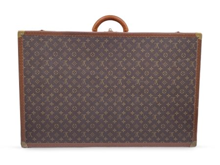 Louis Vuitton Vintage Monogram Canvas Bisten 80 Trunk Luggage Bag For Sale