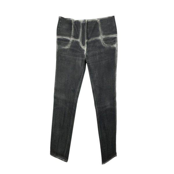 Chanel Grey Washed Out Denim Jeans Pants with Zip Size 38 FR Hot on Sale