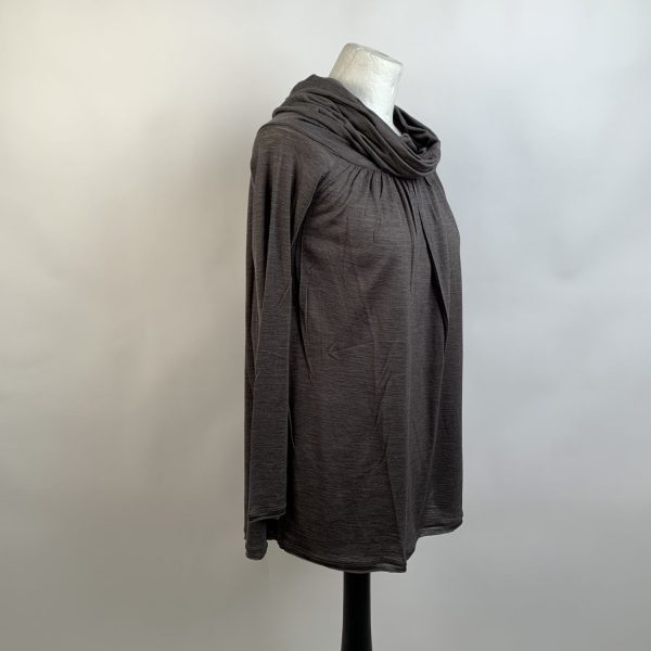 Missoni Gray Wool and Silk Long Sleeve Top with Cowl Neck Size 40 Online Sale