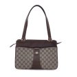 Gucci Vintage Beige Monogram Canvas and Leather Handbag Discount