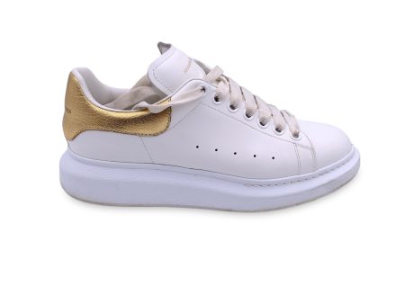 Alexander McQueen White Gold Lace Up Sneakers Shoes Size 40 Online now