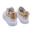 Alexander McQueen White Gold Lace Up Sneakers Shoes Size 40 Online now