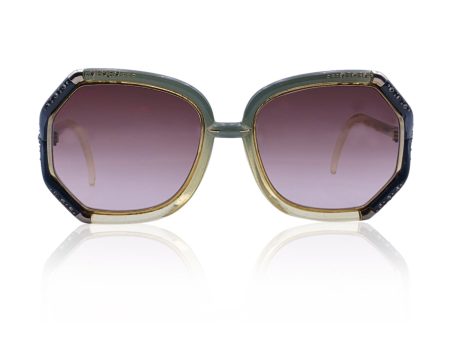 Ted Lapidus Vintage Bicolor TL10 Rhinestones Sunglasses 56 10 140mm on Sale