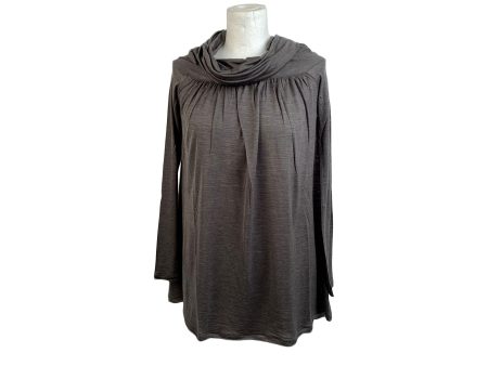 Missoni Gray Wool and Silk Long Sleeve Top with Cowl Neck Size 40 Online Sale