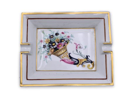 Hermes Vintage White Porcelain Cornucopia Rectangular Ashtray Online