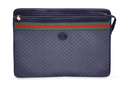 Gucci Vintage Black Monogram Canvas Portfolio Document Holder Supply