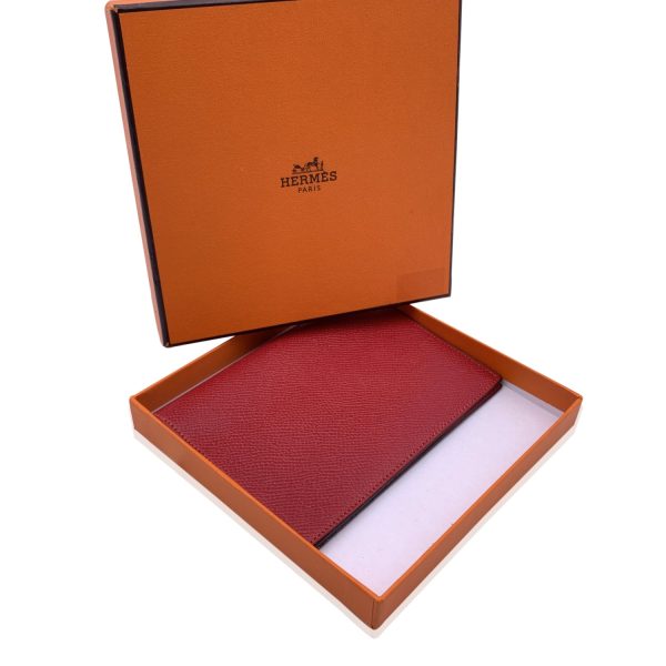 Hermes Vintage Red Leather Simple Agenda Notebook Cover Sale