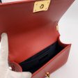 Chanel Red Cube Embossed Leather Medium Boy Shoulder Bag Online