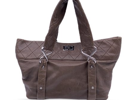 Chanel Brown Leather Sticth Mademoiselle 8 Knots Tote Bag For Sale