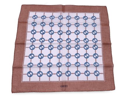 Gucci Vintage GG Logo Cotton Neck Scarf Pocket Square Brown For Cheap