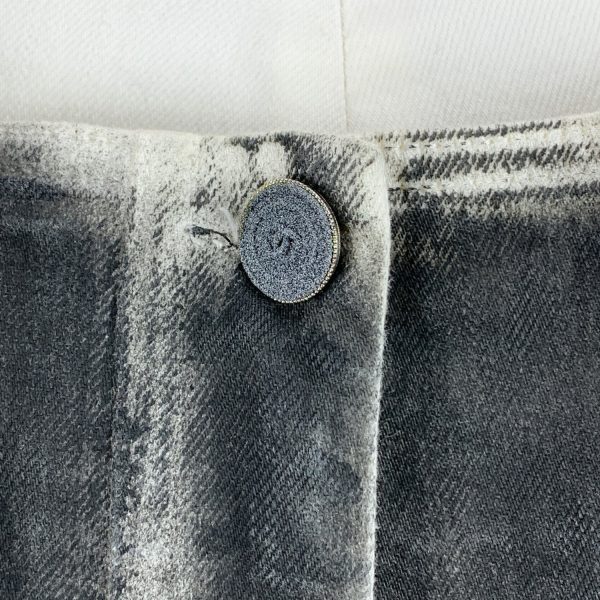 Chanel Grey Washed Out Denim Jeans Pants with Zip Size 38 FR Hot on Sale