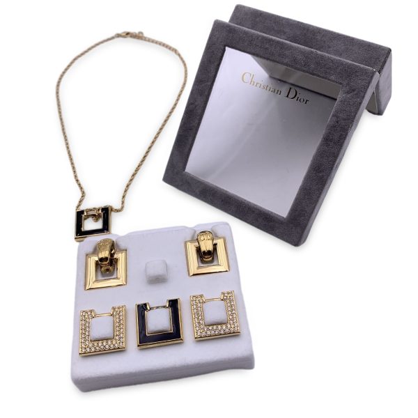 Christian Dior Vintage Intercheangeable Jewelry Necklace Earrings Set Online Hot Sale