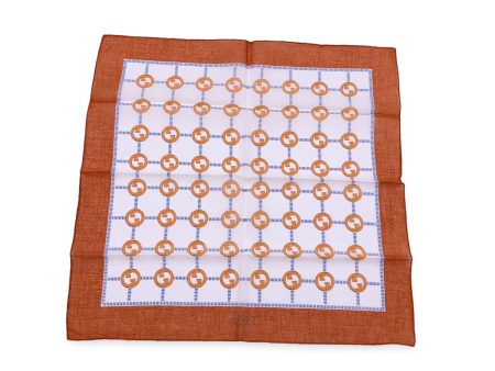 Gucci Vintage GG Logo Cotton Neck Scarf Pocket Square Orange Online Hot Sale