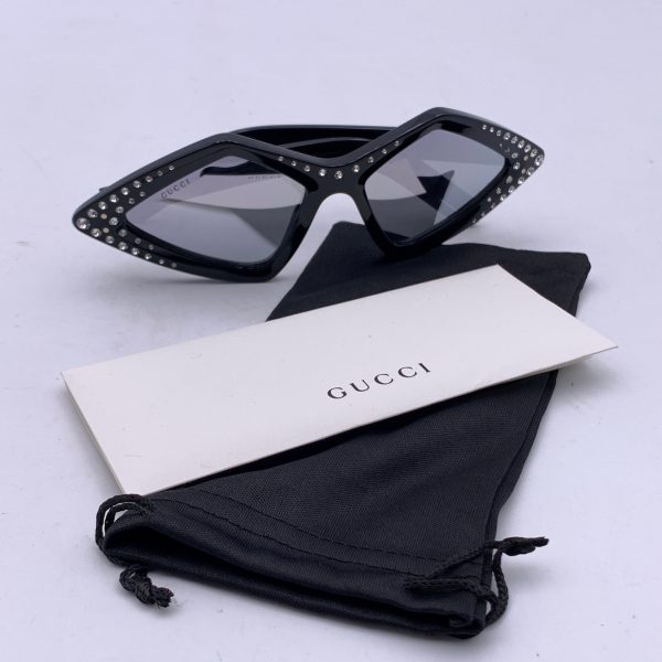 Gucci Black Acetate Rhinestones GG0496S Sunglasses 59 18 145mm Discount