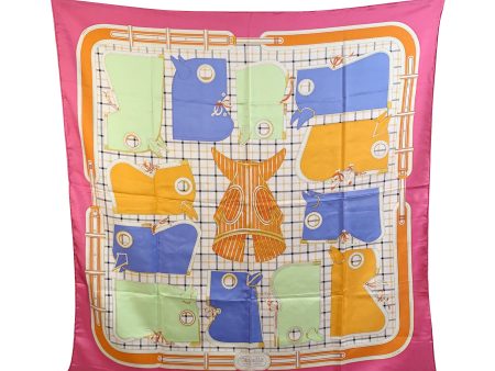 Hermes Multicolor Silk Scarf Camails 1974 Francoise De La Perriere Sale