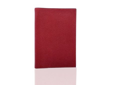 Hermes Vintage Red Leather Simple Agenda Notebook Cover Sale