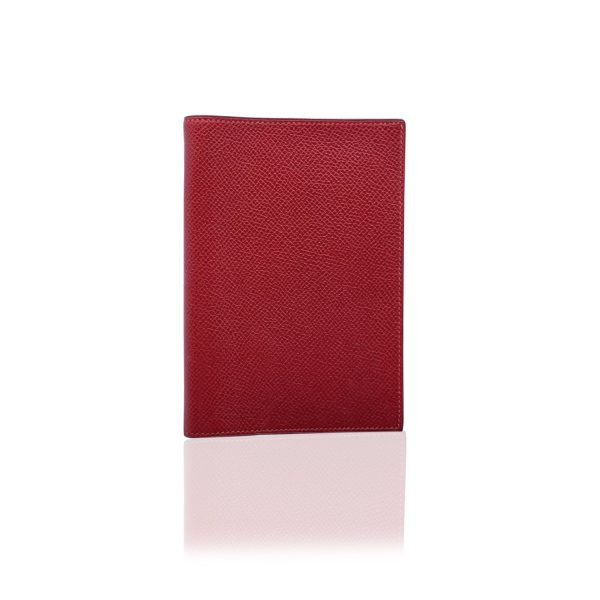 Hermes Vintage Red Leather Simple Agenda Notebook Cover Sale