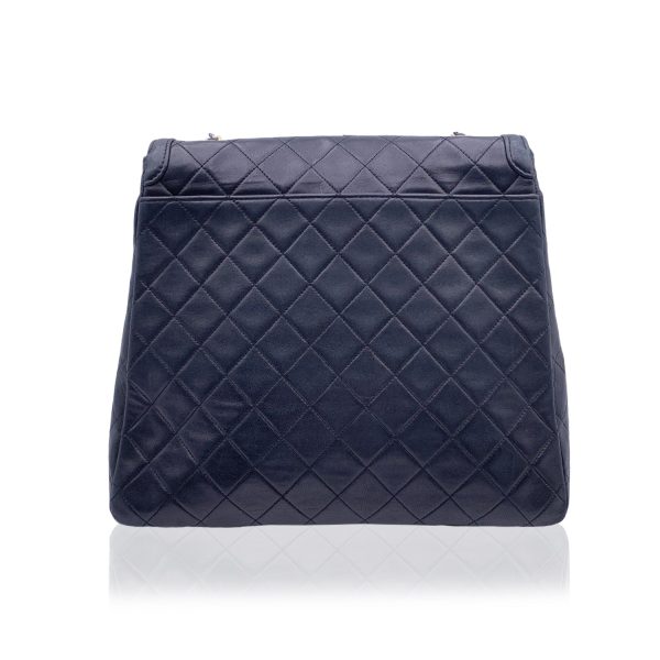 Chanel Vintage Black Quilted Trapeze Flap Shoulder Bag with Wallet For Sale