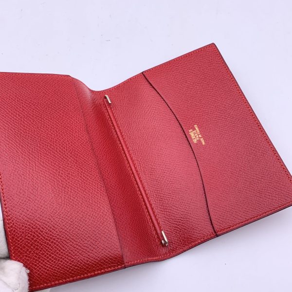 Hermes Vintage Red Leather Simple Agenda Notebook Cover Sale