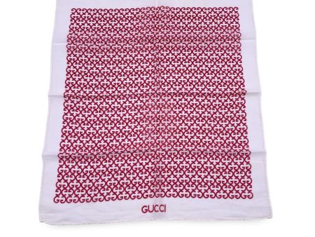 Gucci Vintage White Magenta GG Cotton Neck Scarf Pocket Square Online