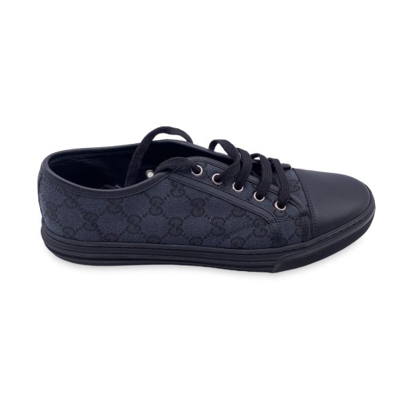 Gucci Black GG Monogram Canvas Low Top Sneakers Size 40 For Discount