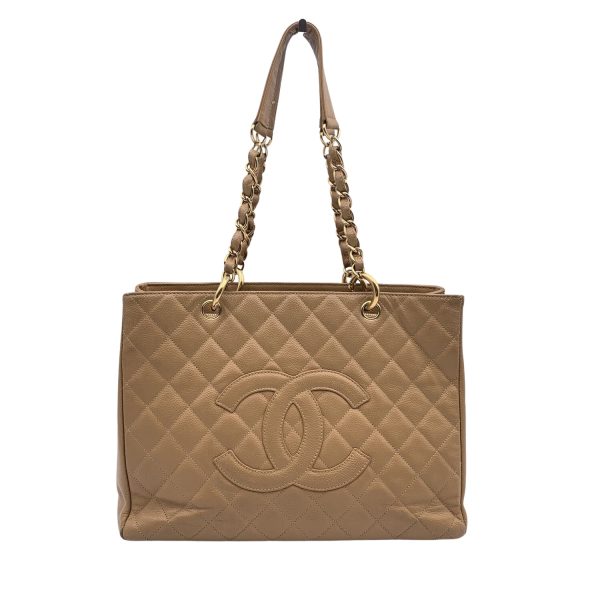 Chanel Beige Quilted Caviar Leather GST Grand Shopping Tote Bag Discount