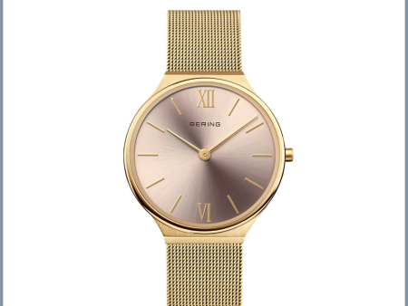 Bering Watches Ultra Slim polished brushed gold 18434-336 Women Cheap