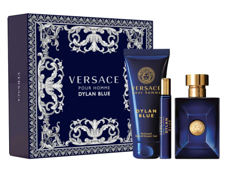 Versace Pour Homme Dylan Blue 3.4 EDT 3PC Men Set Discount