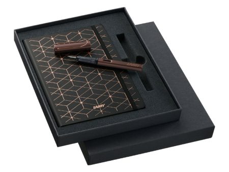 Lamy LX Fountain Pen With Notebook Combo Gift Set, Marron Sale